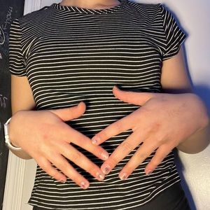 Black and White Striped Tee